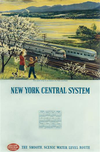 LESLIE RAGAN (1897-1972) & JOHN F. GOULD (1906-1996). NEW YORK CENTRAL SYSTEM. Group of four calendars. 1951-1954. Each approximately 2